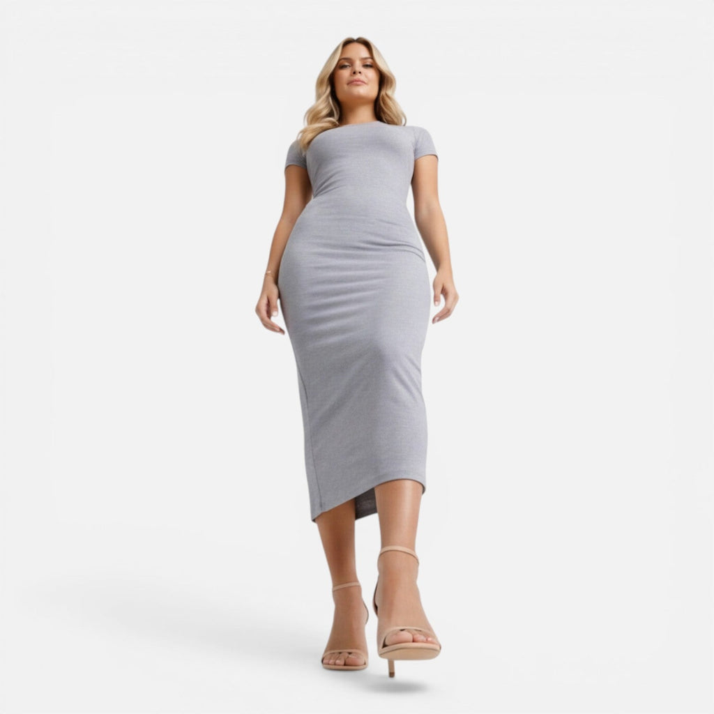 Bodycon Midi Dress for Women | Slim Fit Short Sleeve Elegant Style