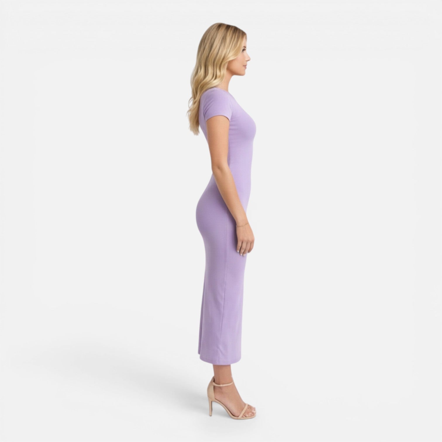 Bodycon Midi Dress for Women | Slim Fit Short Sleeve Elegant Style