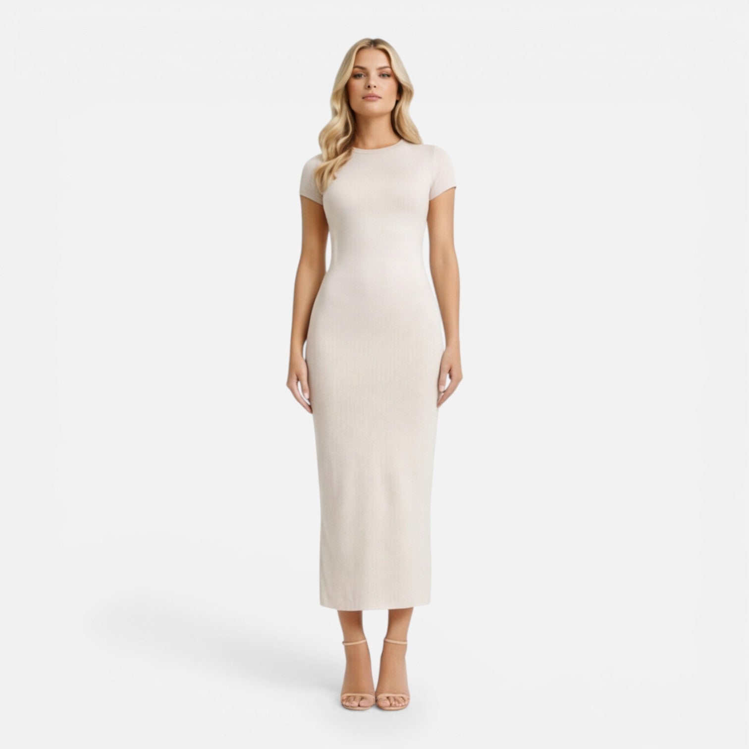 Bodycon Midi Dress for Women | Slim Fit Short Sleeve Elegant Style