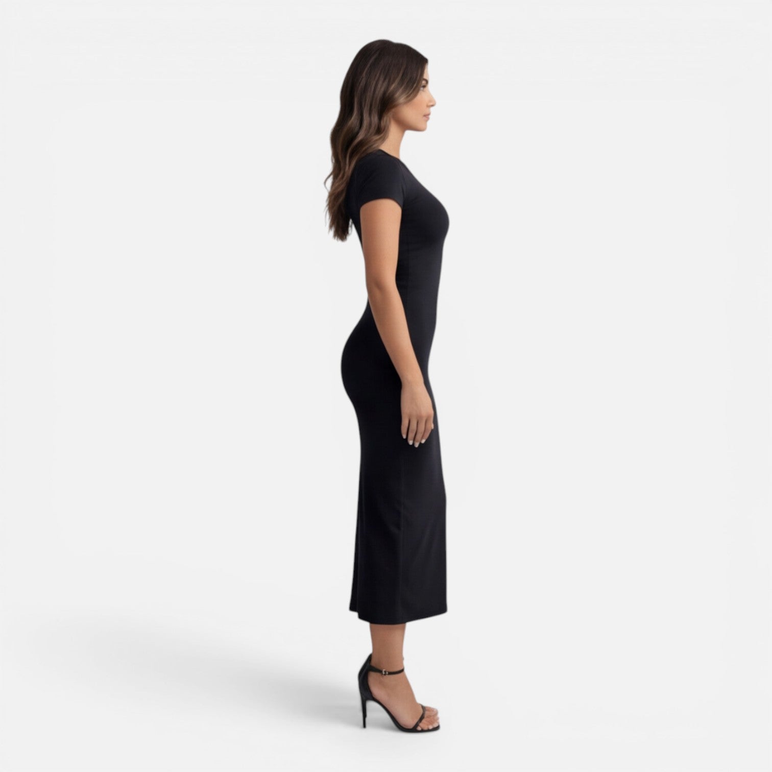 Bodycon Midi Dress for Women | Slim Fit Short Sleeve Elegant Style