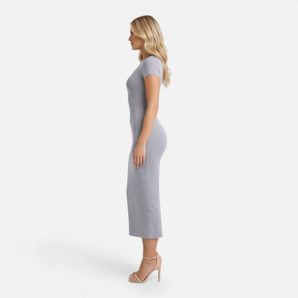 Bodycon Midi Dress for Women | Slim Fit Short Sleeve Elegant Style