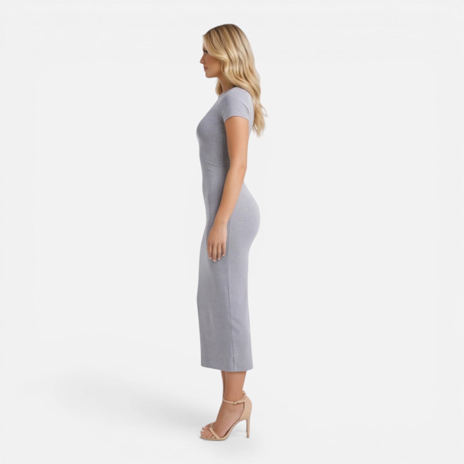 Bodycon Midi Dress for Women | Slim Fit Short Sleeve Elegant Style