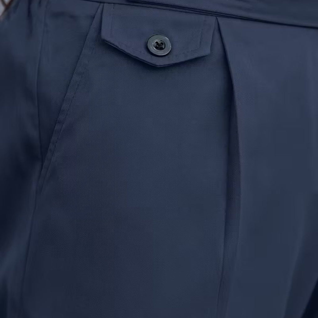 Classic Fit Men's Trousers - Elegant Tailored Style for Formal Wear