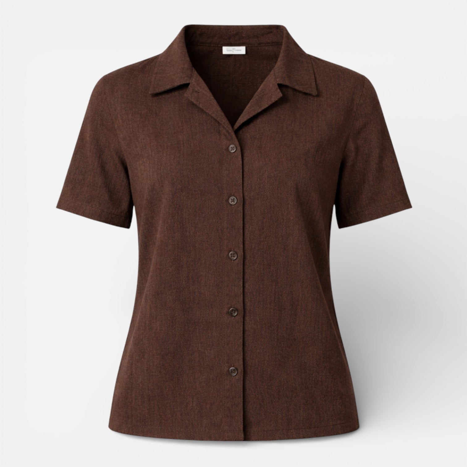 Classic Short Sleeve Women's Button-Up Shirt in Soft Cotton for Casual Wear