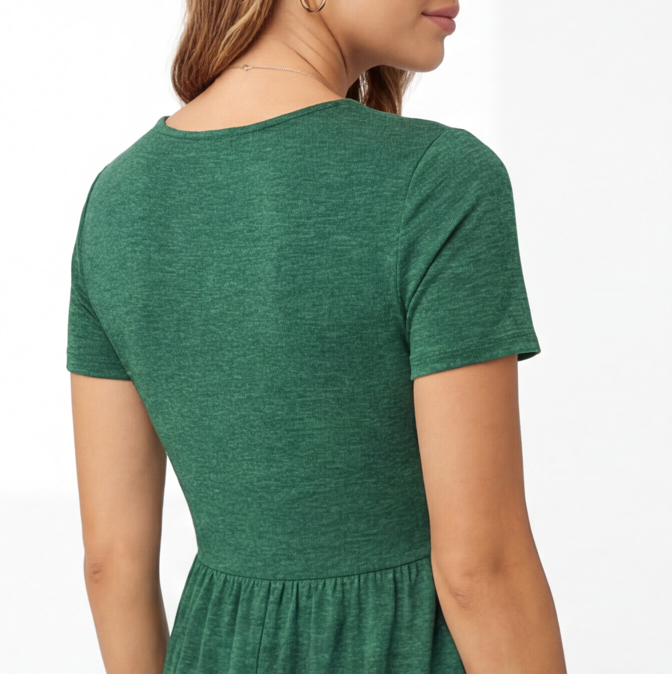 Cotton V-Neck Summer Dress for Women - Casual Comfortable Fit