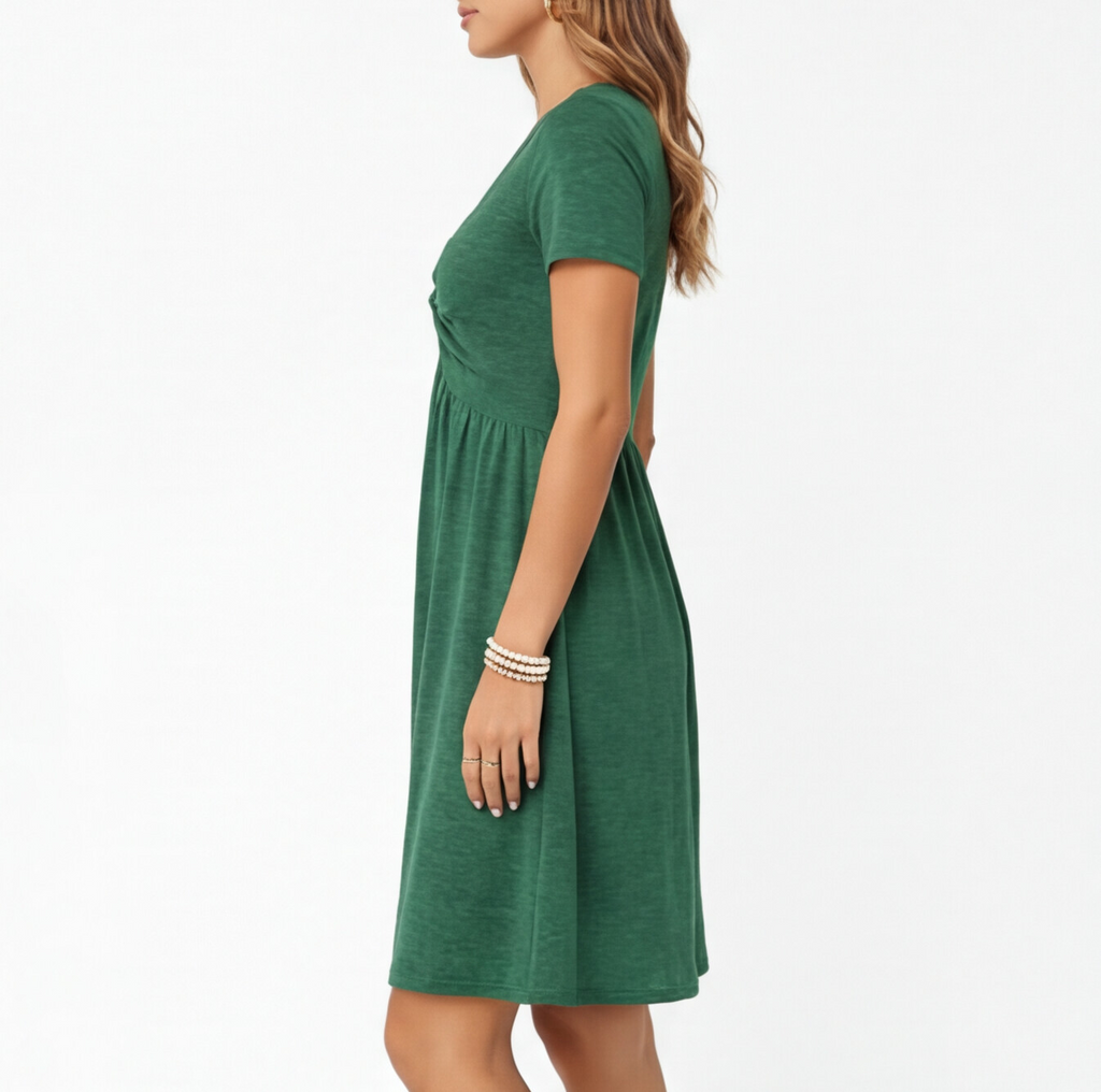 Cotton V-Neck Summer Dress for Women - Casual Comfortable Fit