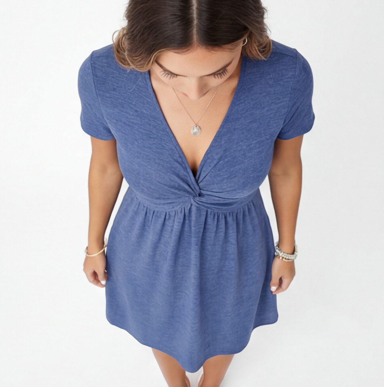 Cotton V-Neck Summer Dress for Women - Casual Comfortable Fit