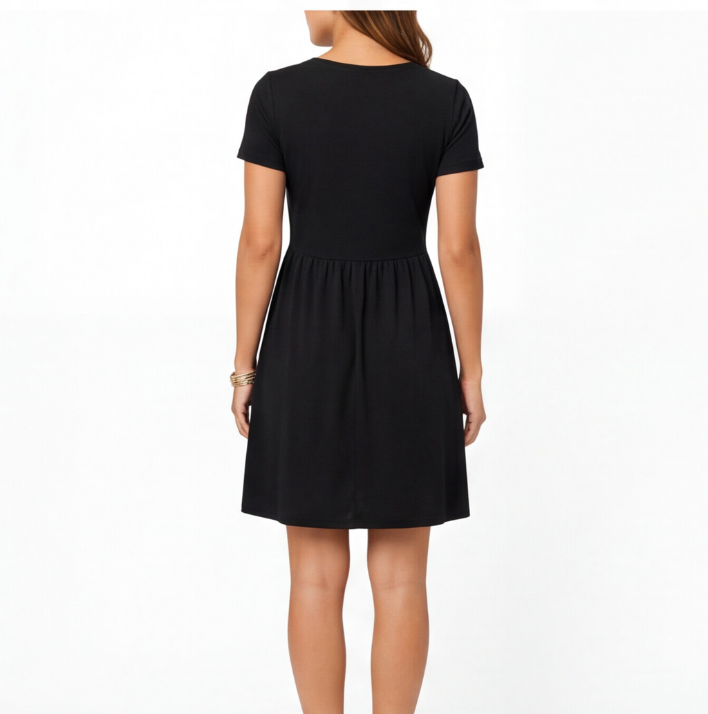 Cotton V-Neck Summer Dress for Women - Casual Comfortable Fit
