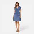 Cotton V-Neck Summer Dress for Women - Casual Comfortable Fit