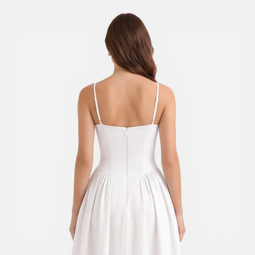 Elegant A-Line Midi Dress for Women | Wedding Guest Outfit in Soft Fabric