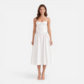 Elegant A-Line Midi Dress for Women | Wedding Guest Outfit in Soft Fabric