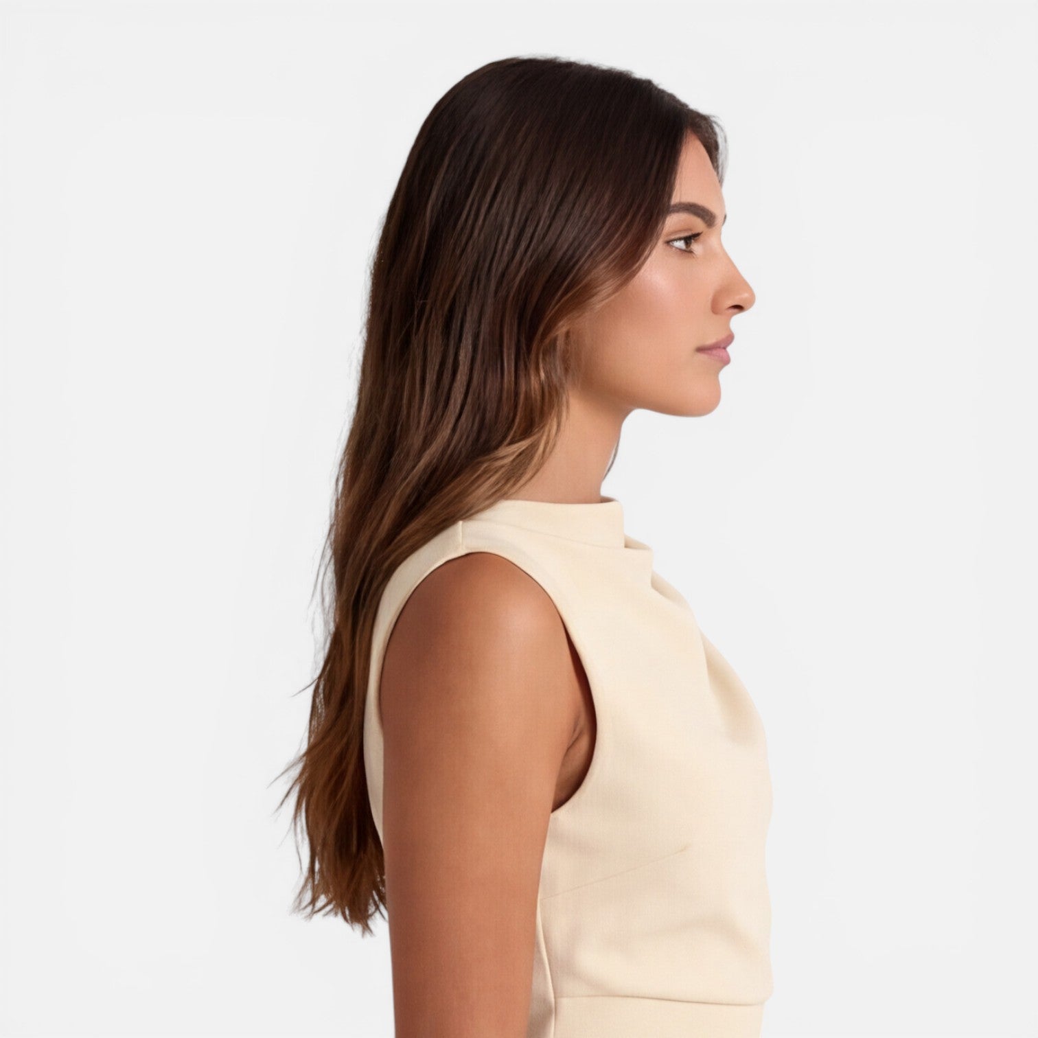 Elegant Sleeveless Mini Dress with Draped Neckline for Women