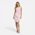 Elegant Slim Fit Cocktail Dress with Bow Waist for Women - Party Wear