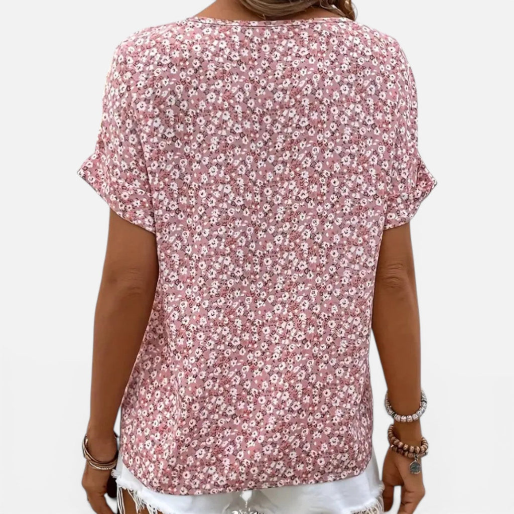 Floral Cotton Blouse for Women | Lightweight Casual Button-Front Top
