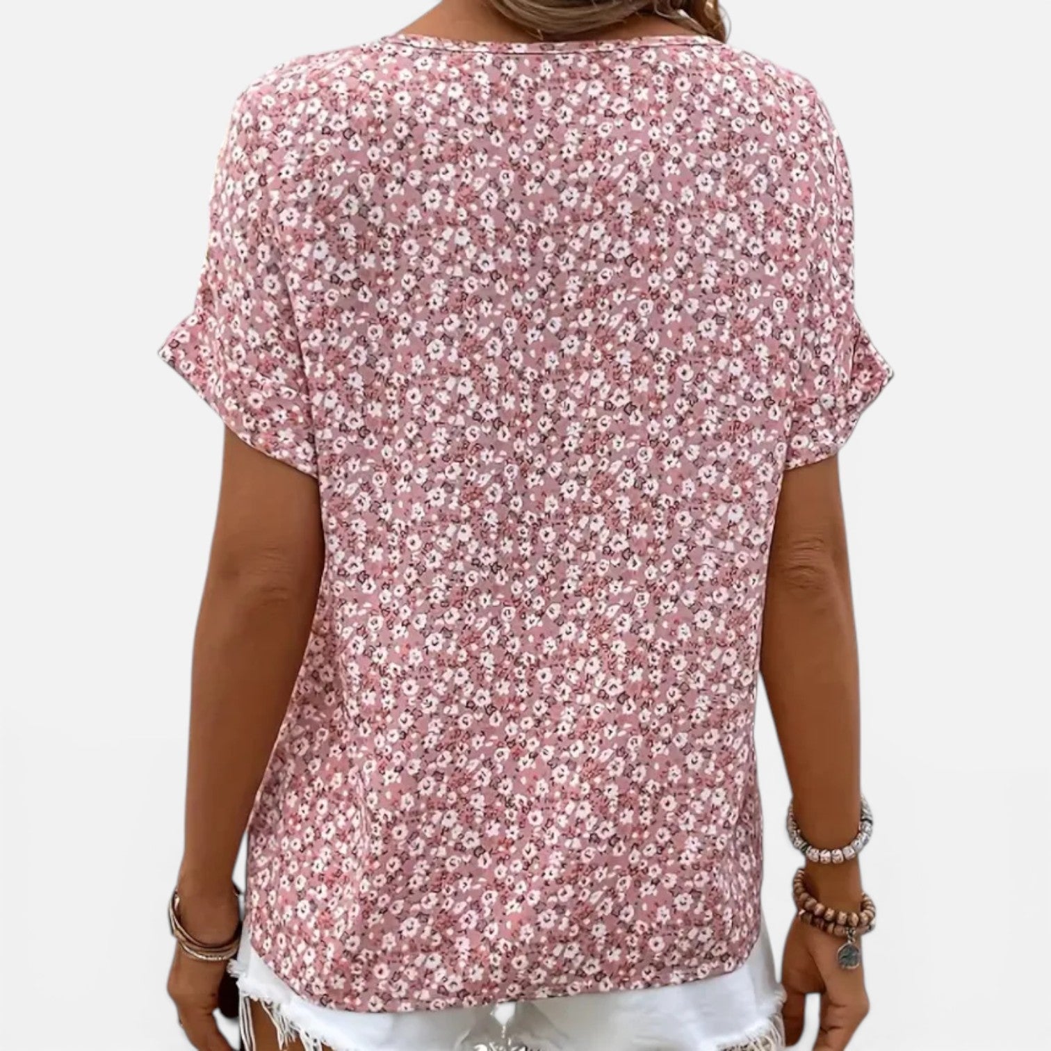 Floral Cotton Blouse for Women | Lightweight Casual Button-Front Top