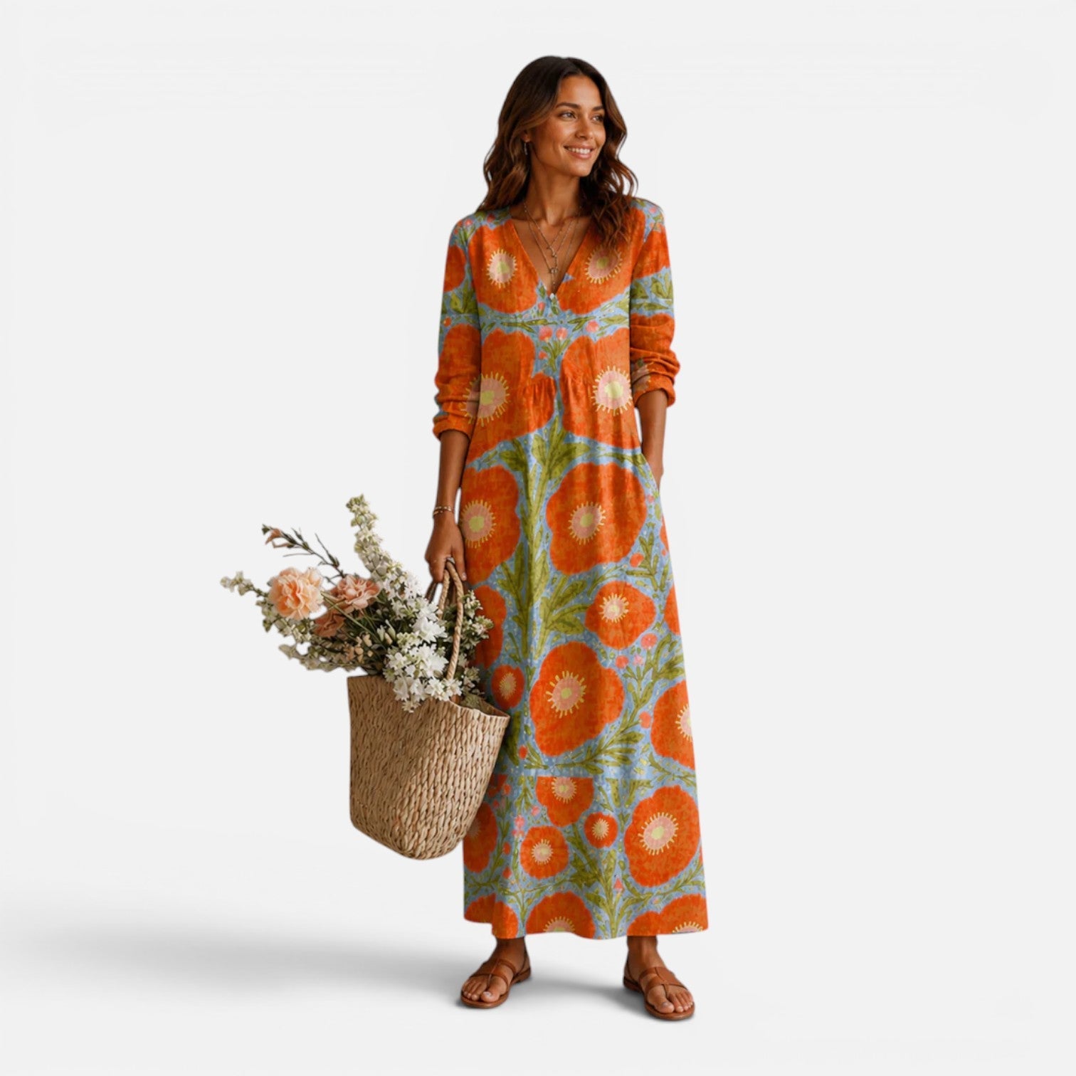 Floral Maxi Dress for Women | Relaxed Boho Style | Summer Casual Wear
