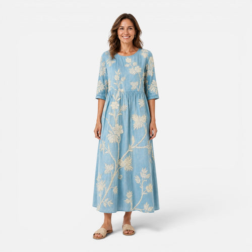 Floral Midi Dress for Women | Lightweight Summer Style | Casual Wear