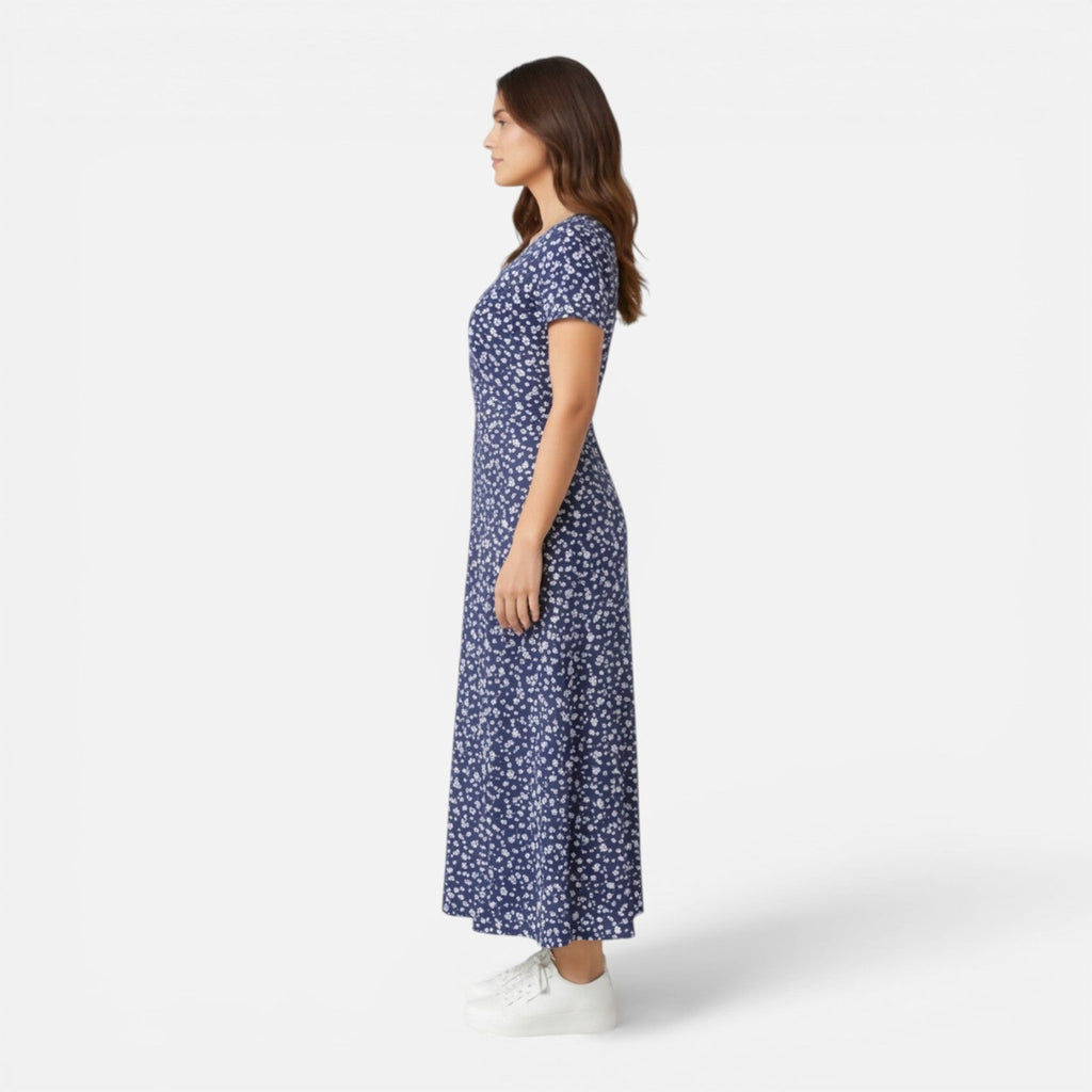 Floral V-Neck Midi Dress | Elegant Summer Style for Women’s Occasions