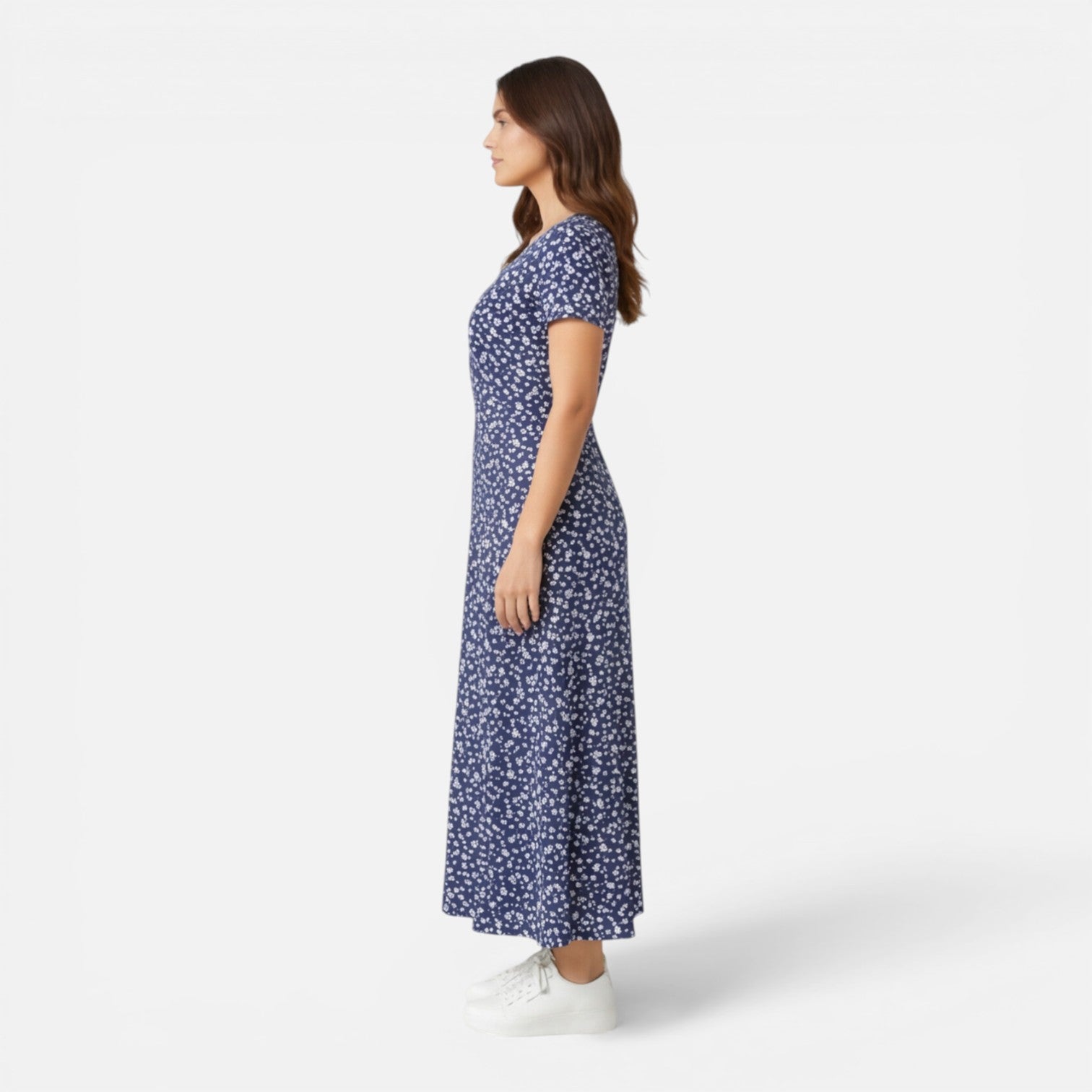 Floral V-Neck Midi Dress | Elegant Summer Style for Women’s Occasions