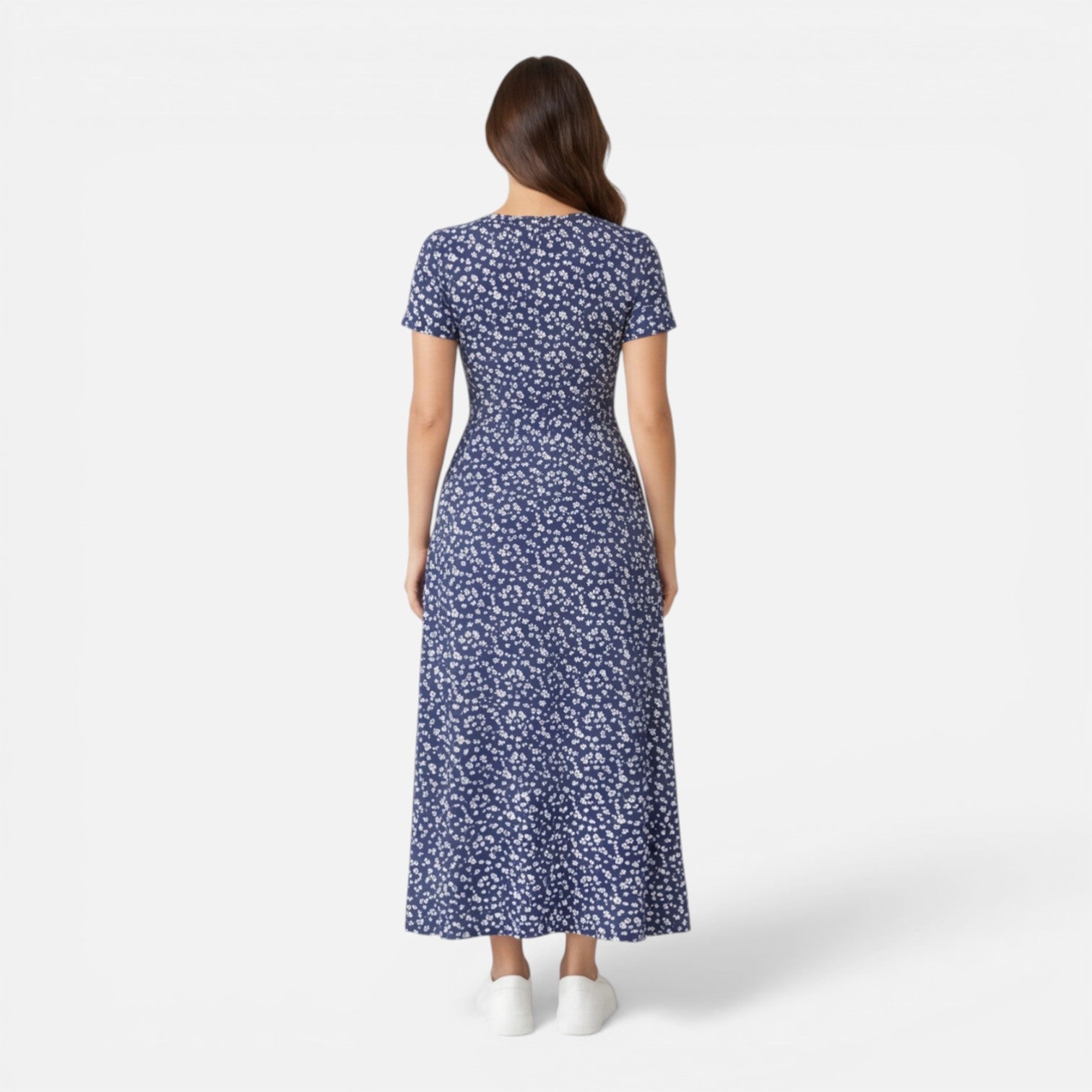 Floral V-Neck Midi Dress | Elegant Summer Style for Women’s Occasions