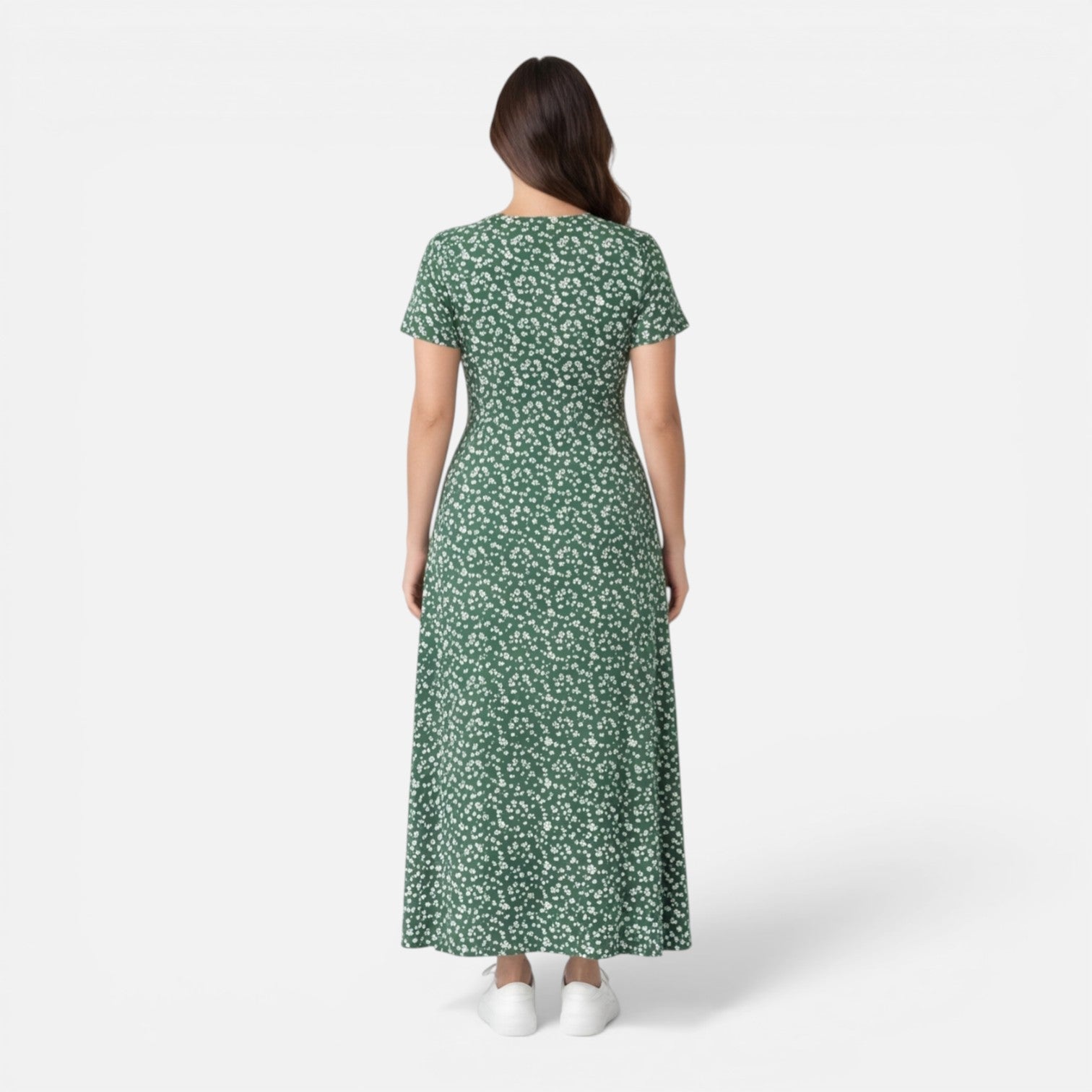 Floral V-Neck Midi Dress | Elegant Summer Style for Women’s Occasions