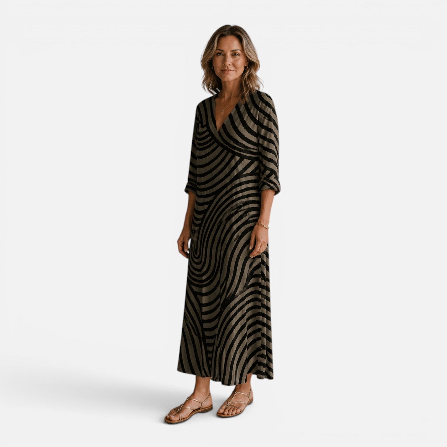 Flowy Maxi Dress for Women | Abstract Print | Casual Summer Wear