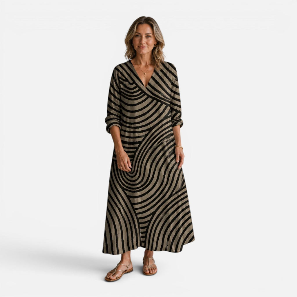 Flowy Maxi Dress for Women | Abstract Print | Casual Summer Wear