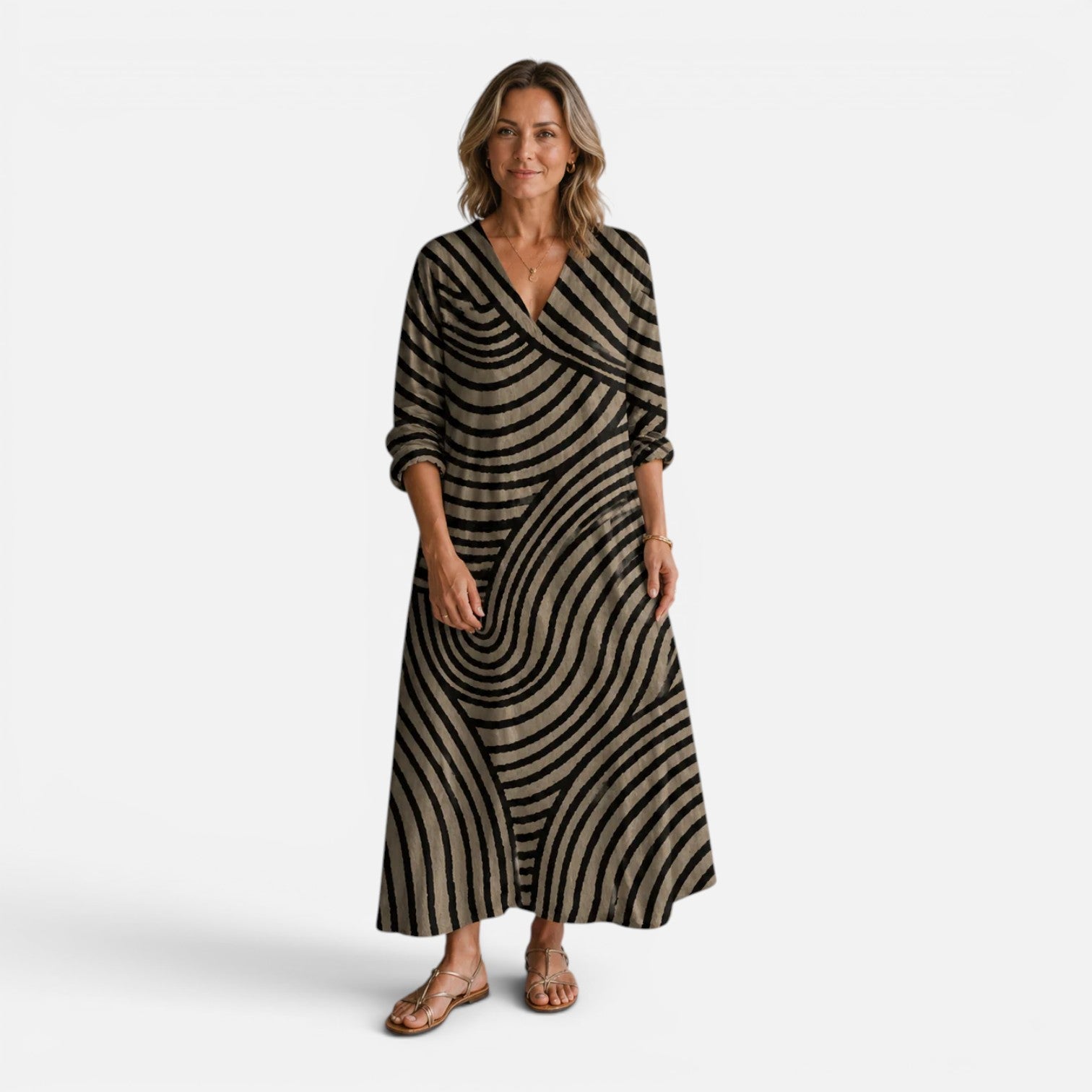Flowy Maxi Dress for Women | Abstract Print | Casual Summer Wear
