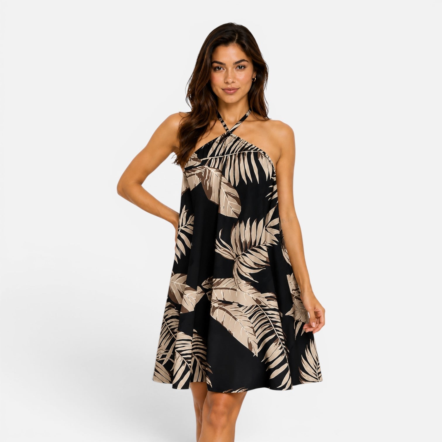 Halter Mini Dress for Women | Flowy Summer Style | Casual Wear
