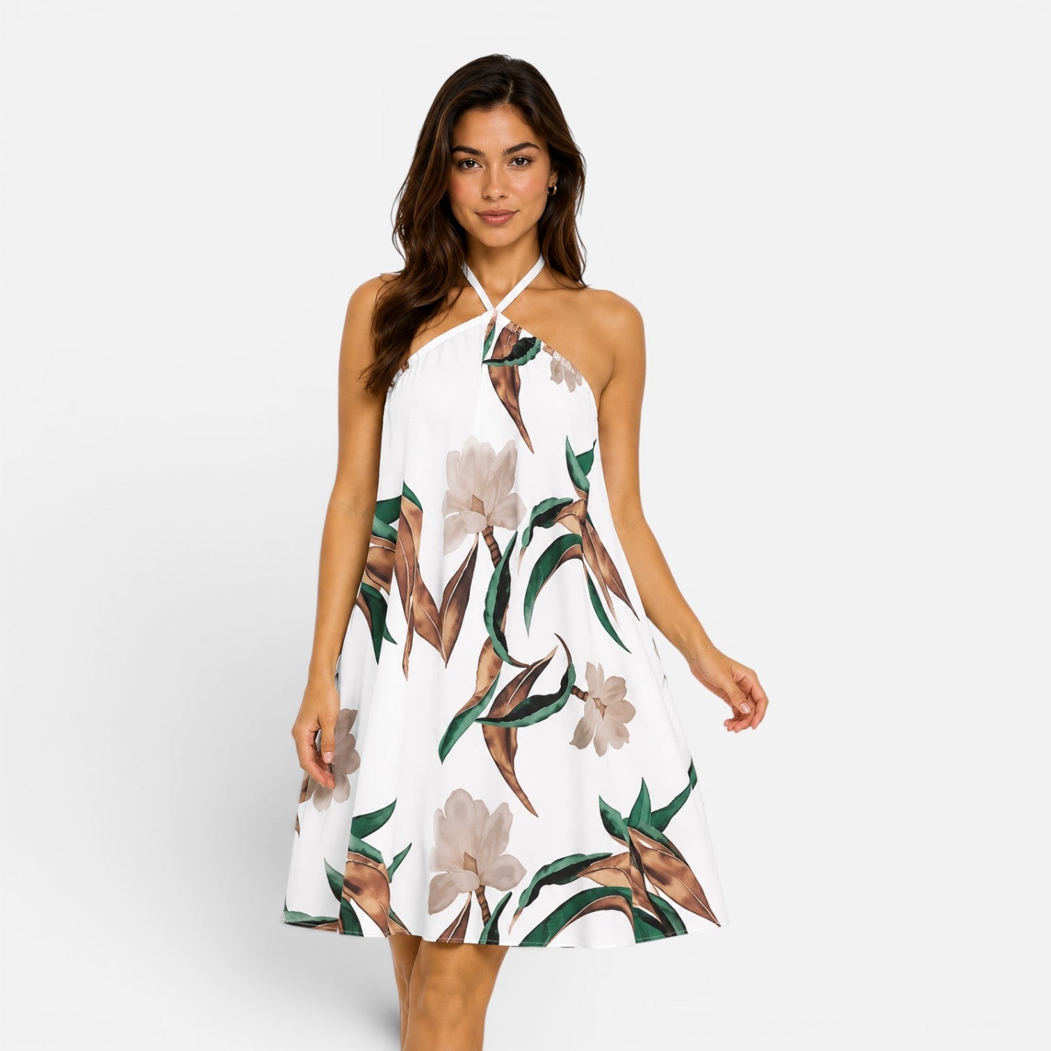 Halter Mini Dress for Women | Flowy Summer Style | Casual Wear
