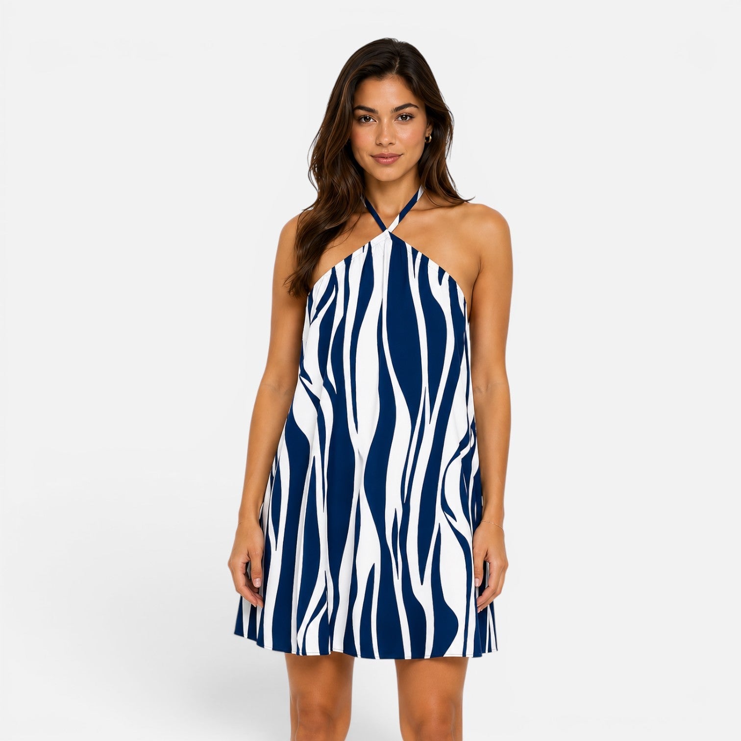 Halter Mini Dress for Women | Flowy Summer Style | Casual Wear