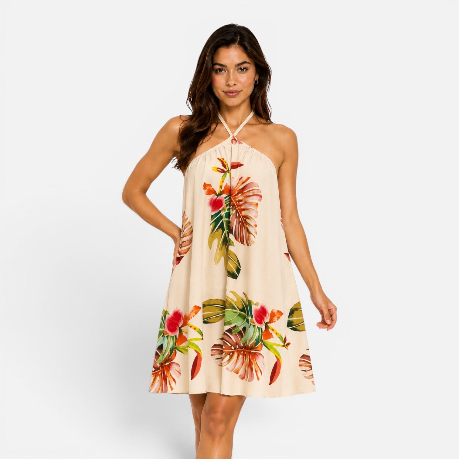 Halter Mini Dress for Women | Flowy Summer Style | Casual Wear