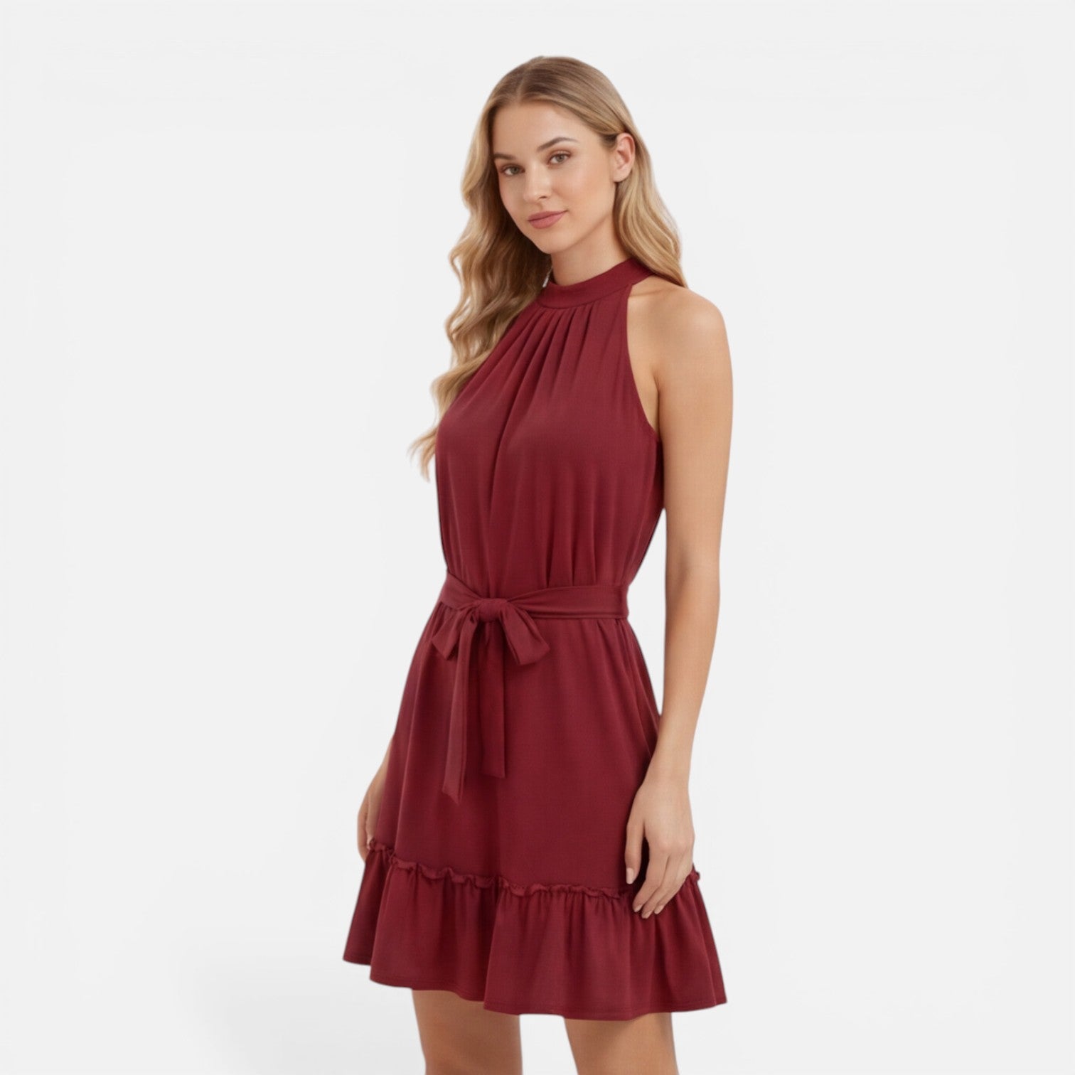 Halter Neck Mini Dress for Women | Lightweight Elegant Summer Style