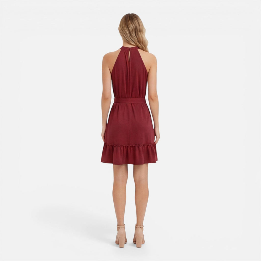 Halter Neck Mini Dress for Women | Lightweight Elegant Summer Style