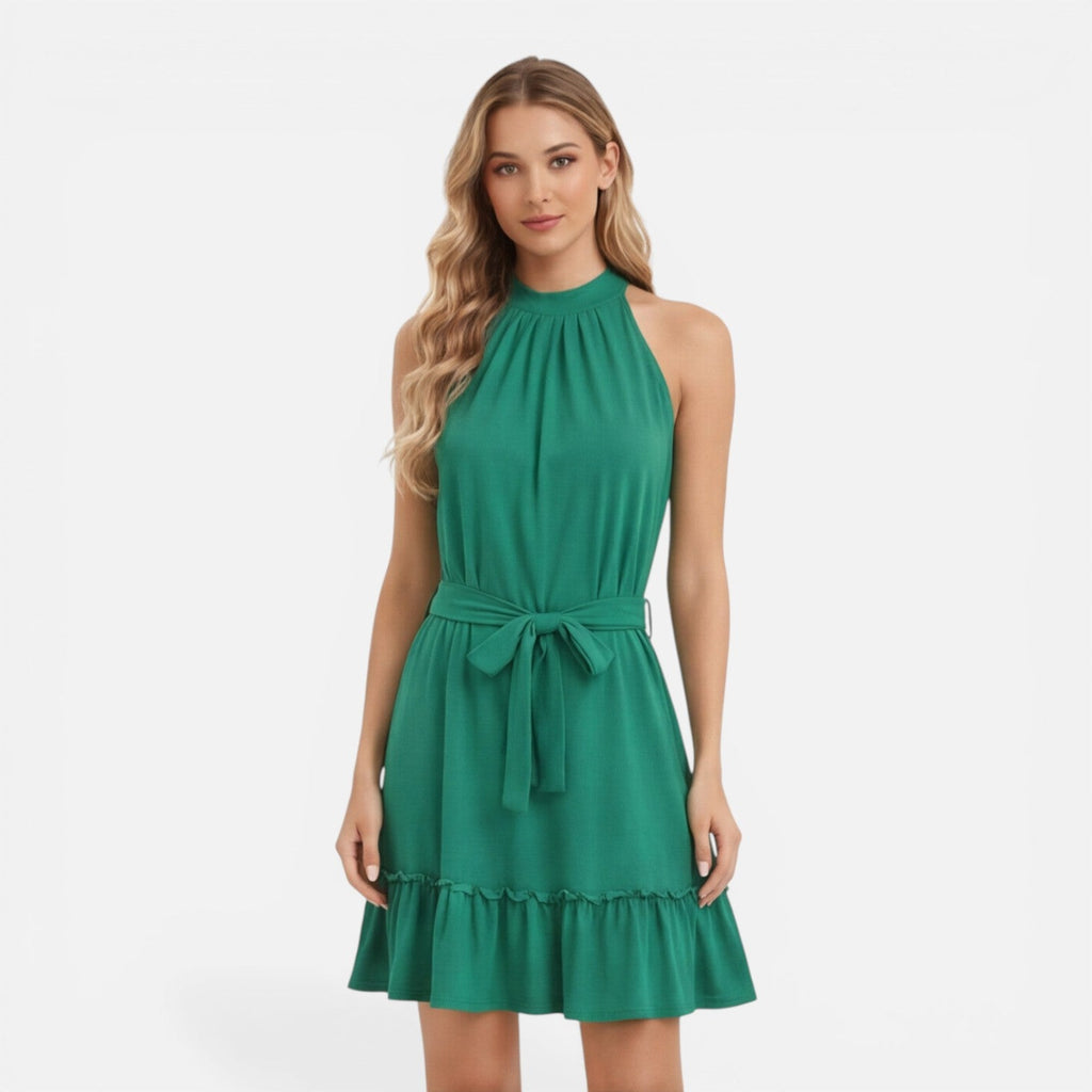 Halter Neck Mini Dress for Women | Lightweight Elegant Summer Style