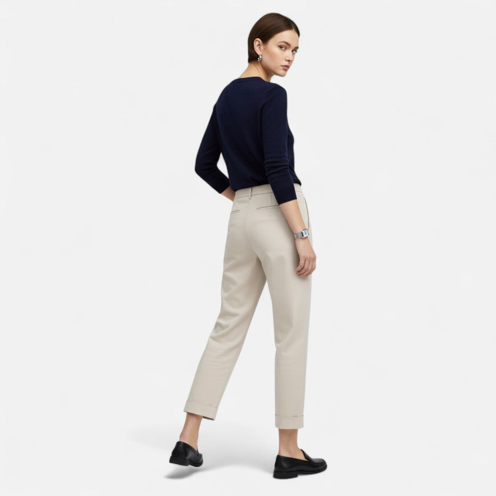 High Waist Straight Leg Trousers for Women - Classic Fit, Versatile Style