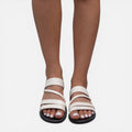Leather Strap Flat Sandals for Women - Comfortable Summer Slides