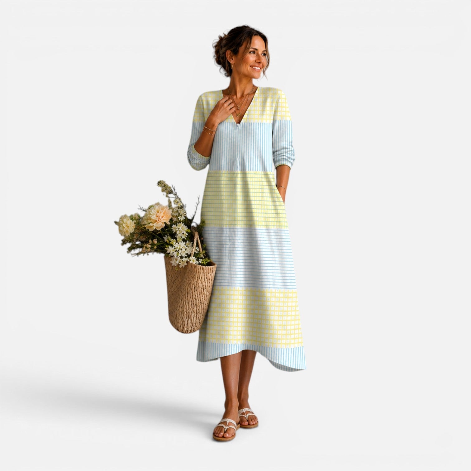 Lightweight Breathable Midi Dress for Women | Summer Casual Wear