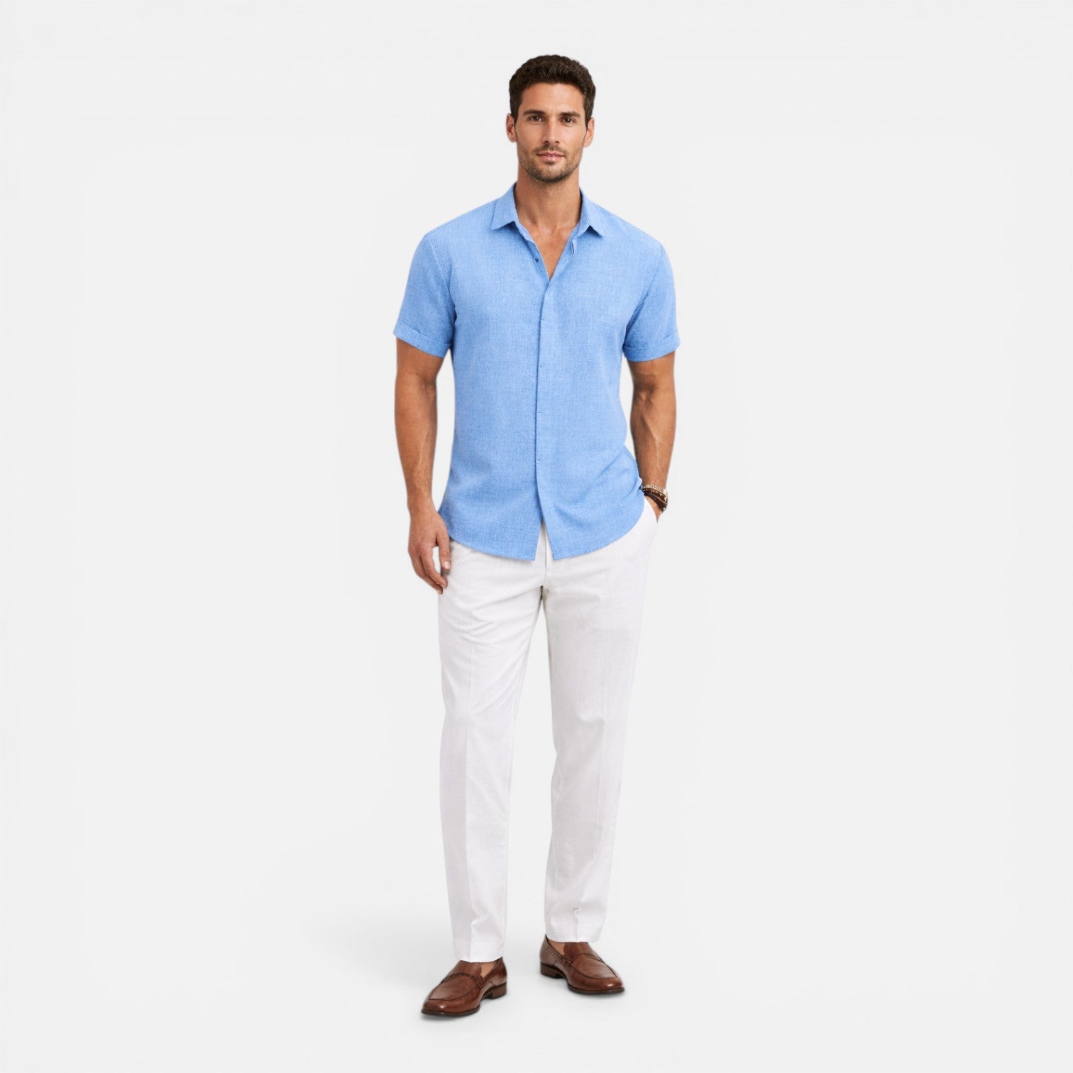 Lightweight Breathable Short Sleeve Summer Shirt for Men