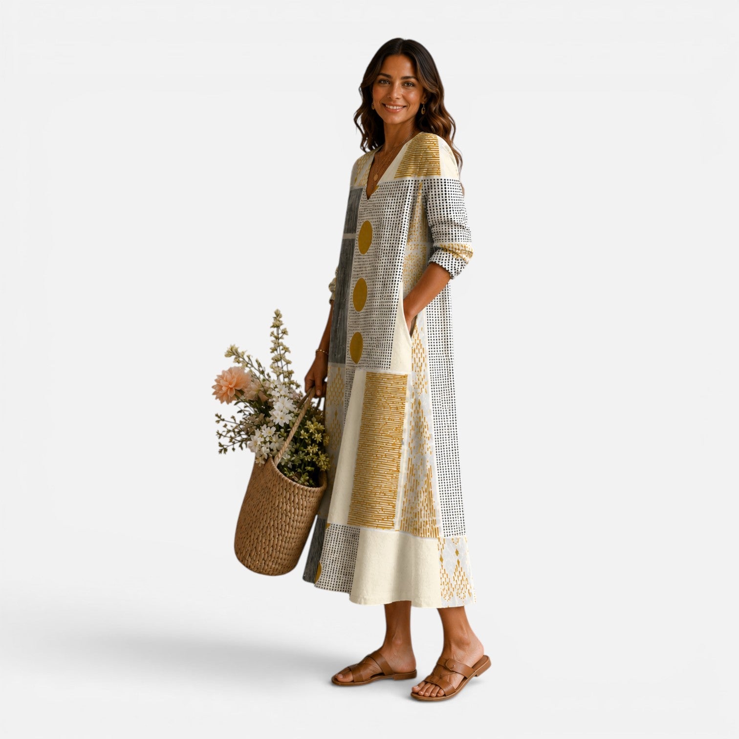 Lightweight Summer Midi Dress for Women - Casual, Comfortable Fit