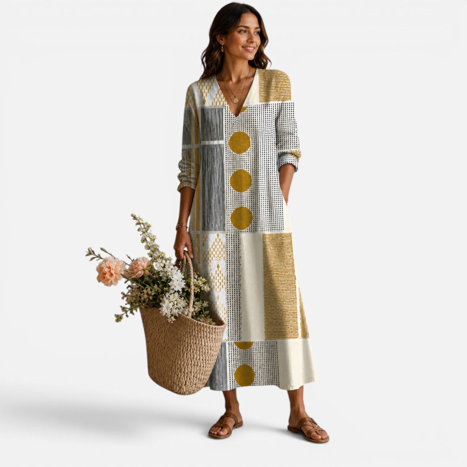 Lightweight Summer Midi Dress for Women - Casual, Comfortable Fit