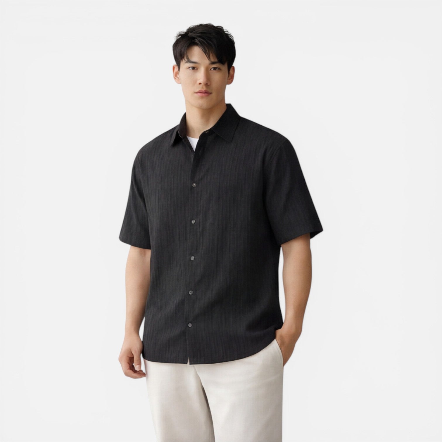 Lightweight Tencel Short Sleeve Shirt for Men | Summer Comfort Fit