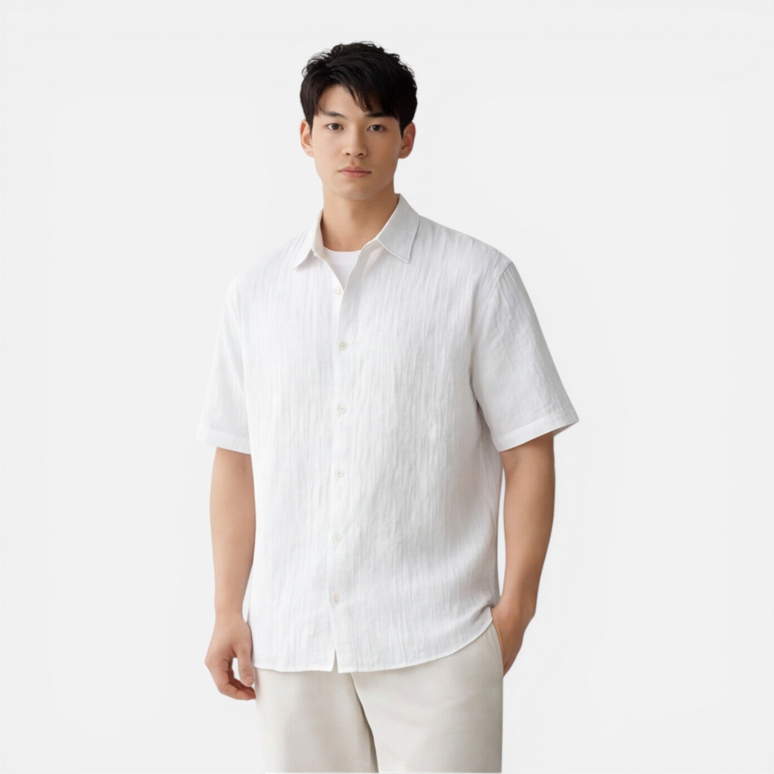 Lightweight Tencel Short Sleeve Shirt for Men | Summer Comfort Fit