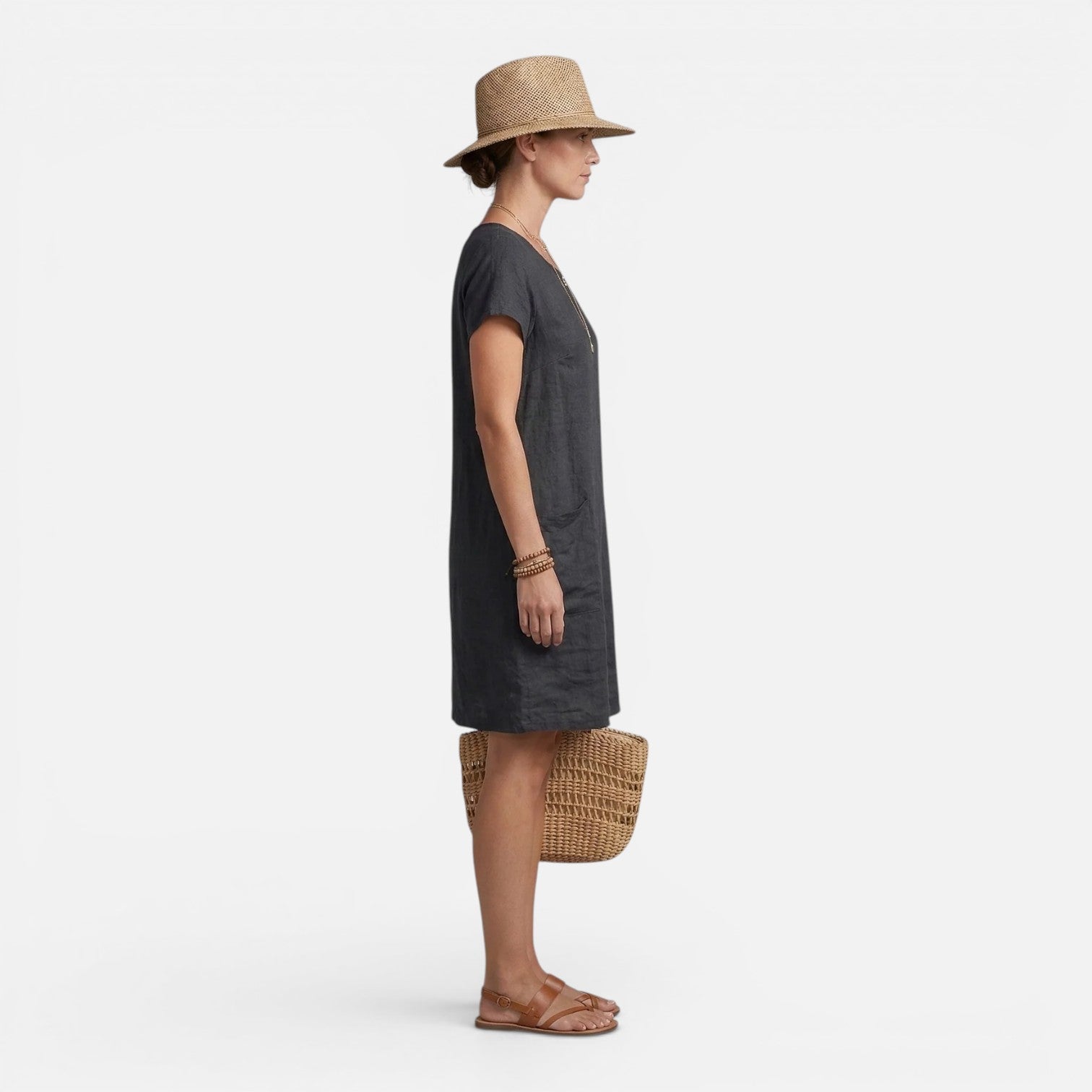 Lightweight Women's Casual Dress with Pockets - Relaxed Fit & Breathable