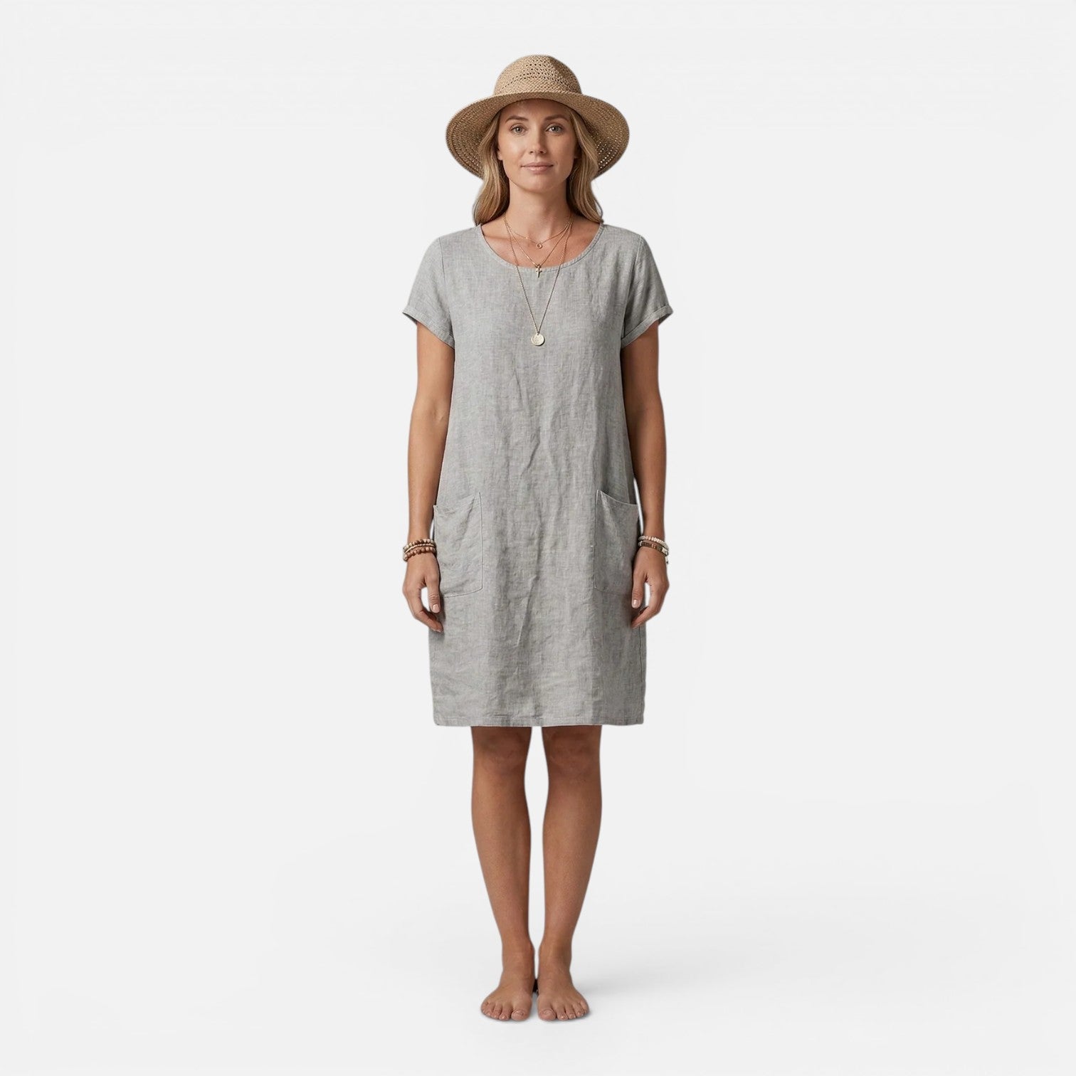 Lightweight Women's Casual Dress with Pockets - Relaxed Fit & Breathable