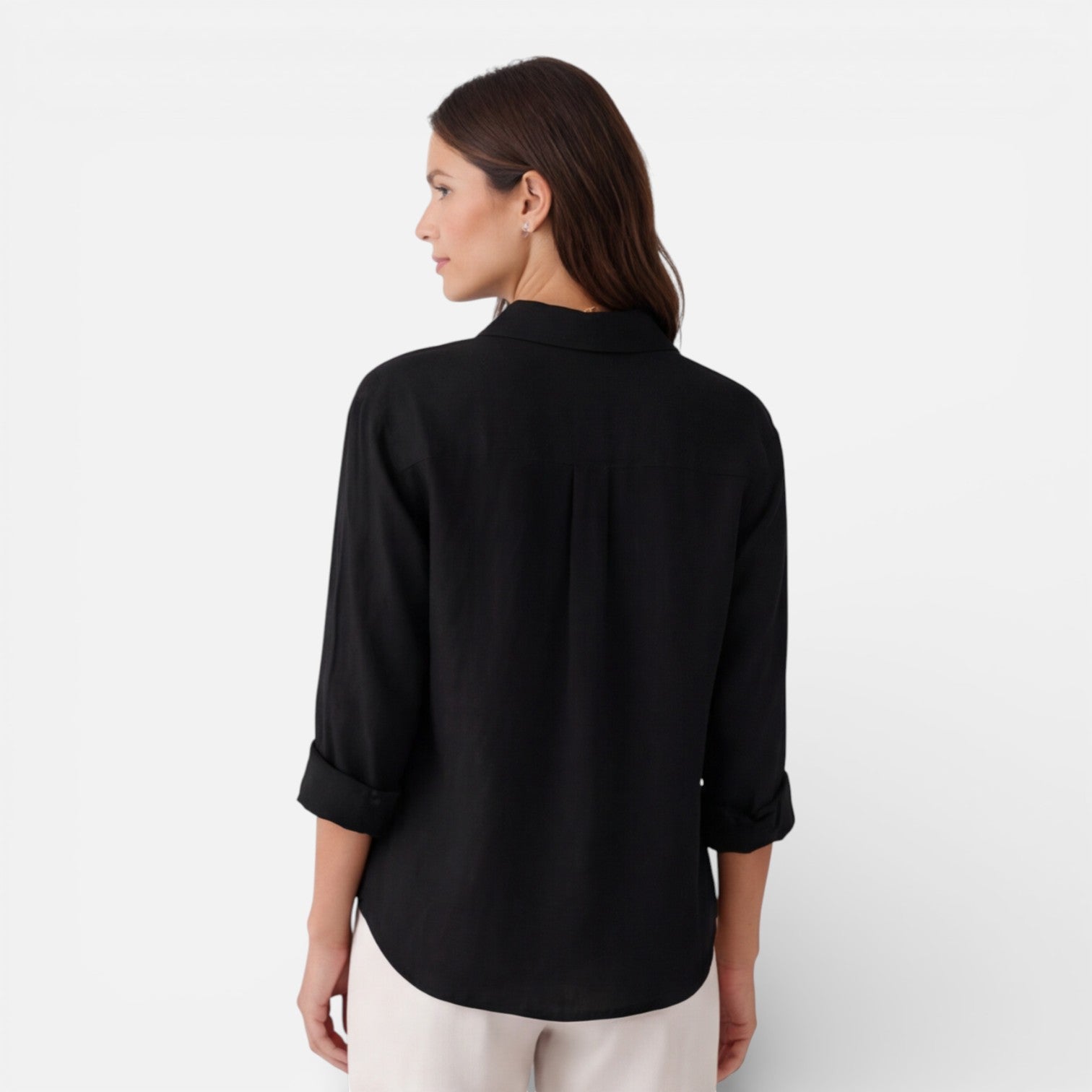 Linen Cotton Blend Summer Shirt for Women - Breathable Relaxed Fit