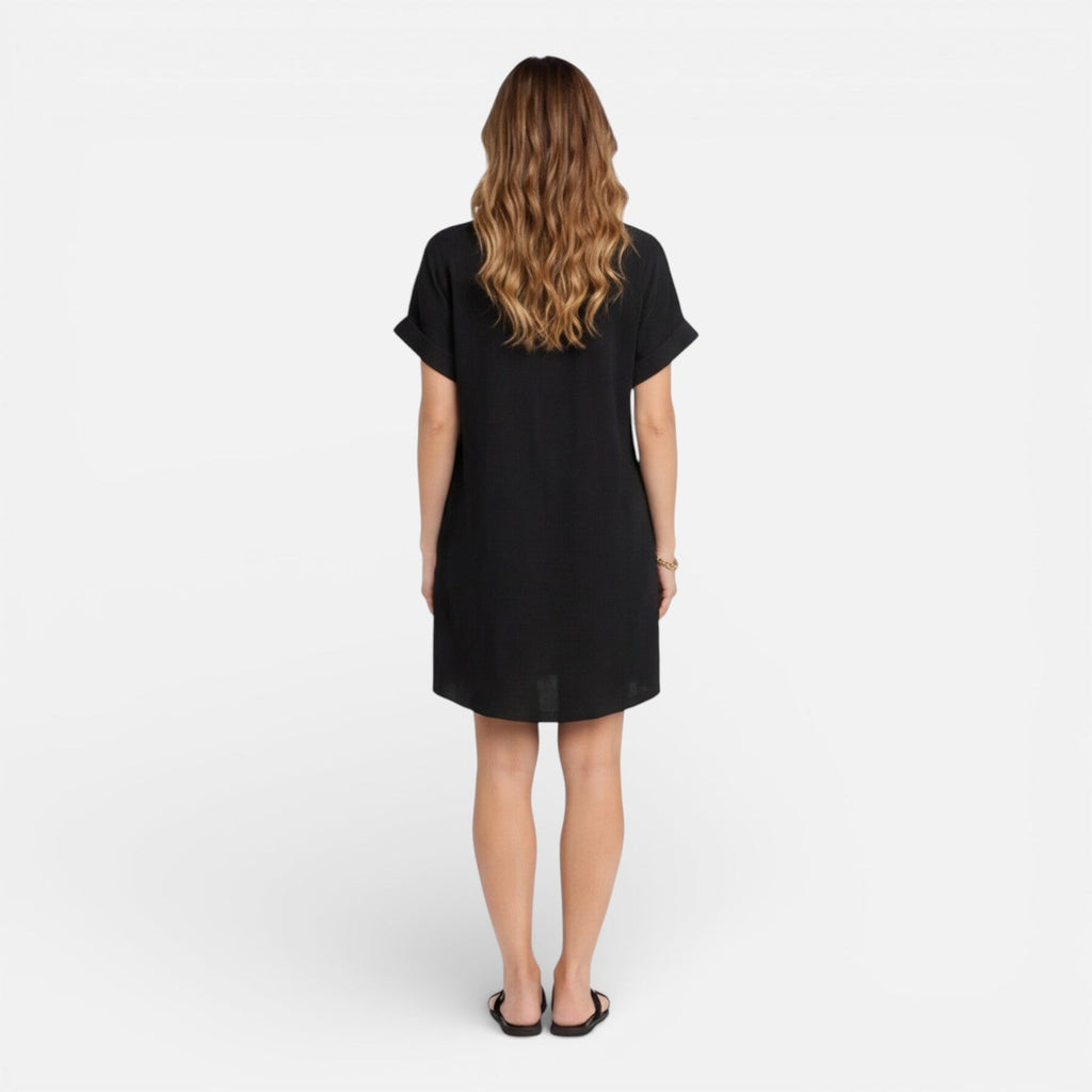 Linen Shirt Dress for Women with Pockets – Casual Summer Outfit