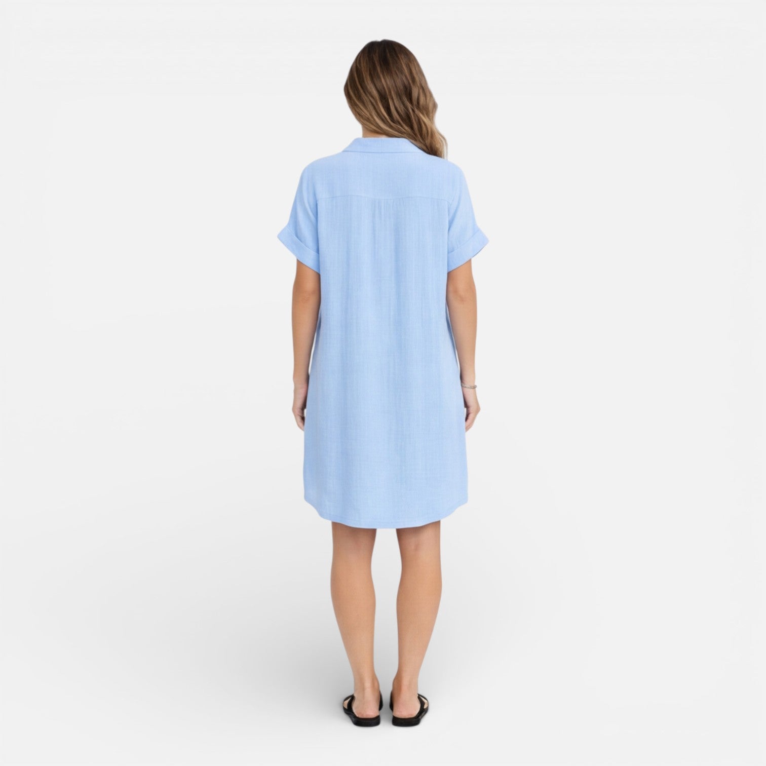 Linen Shirt Dress for Women with Pockets – Casual Summer Outfit