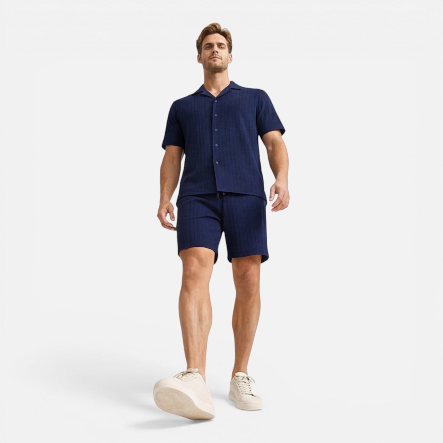 Men's Breathable Summer Shirt and Shorts Set - Casual Co-Ord Outfit