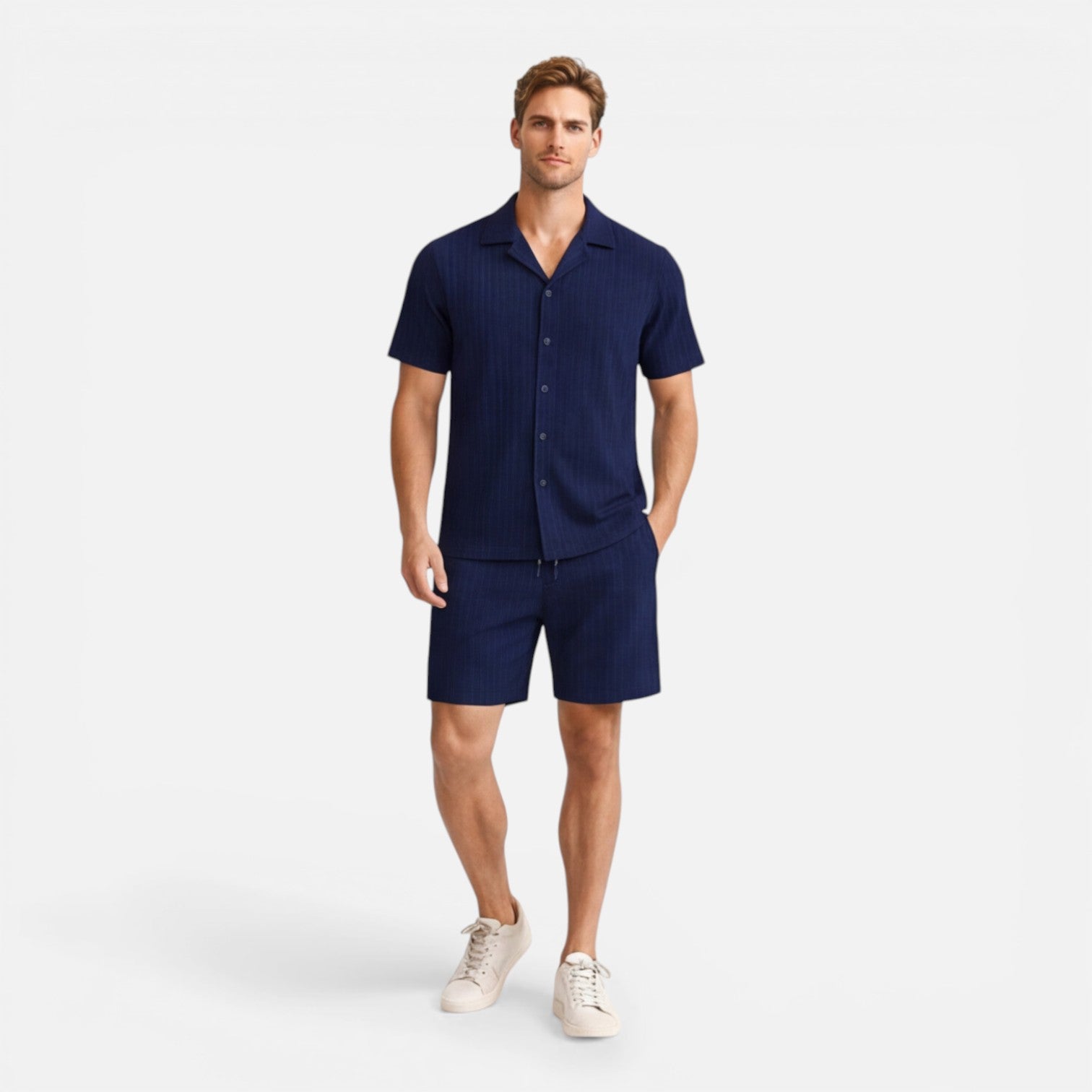 Men's Breathable Summer Shirt and Shorts Set - Casual Co-Ord Outfit